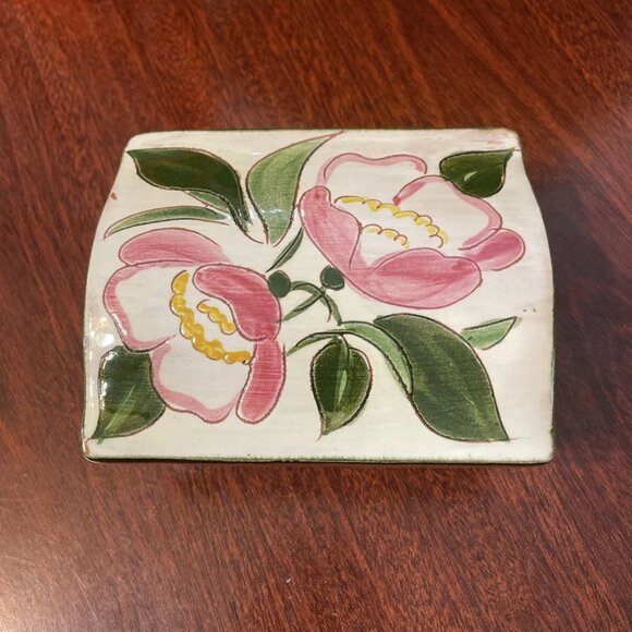 Stangl Pottery Cigarette Box 3799, Marsh Rose Pattern, Hand Painted - Picture 1 of 5